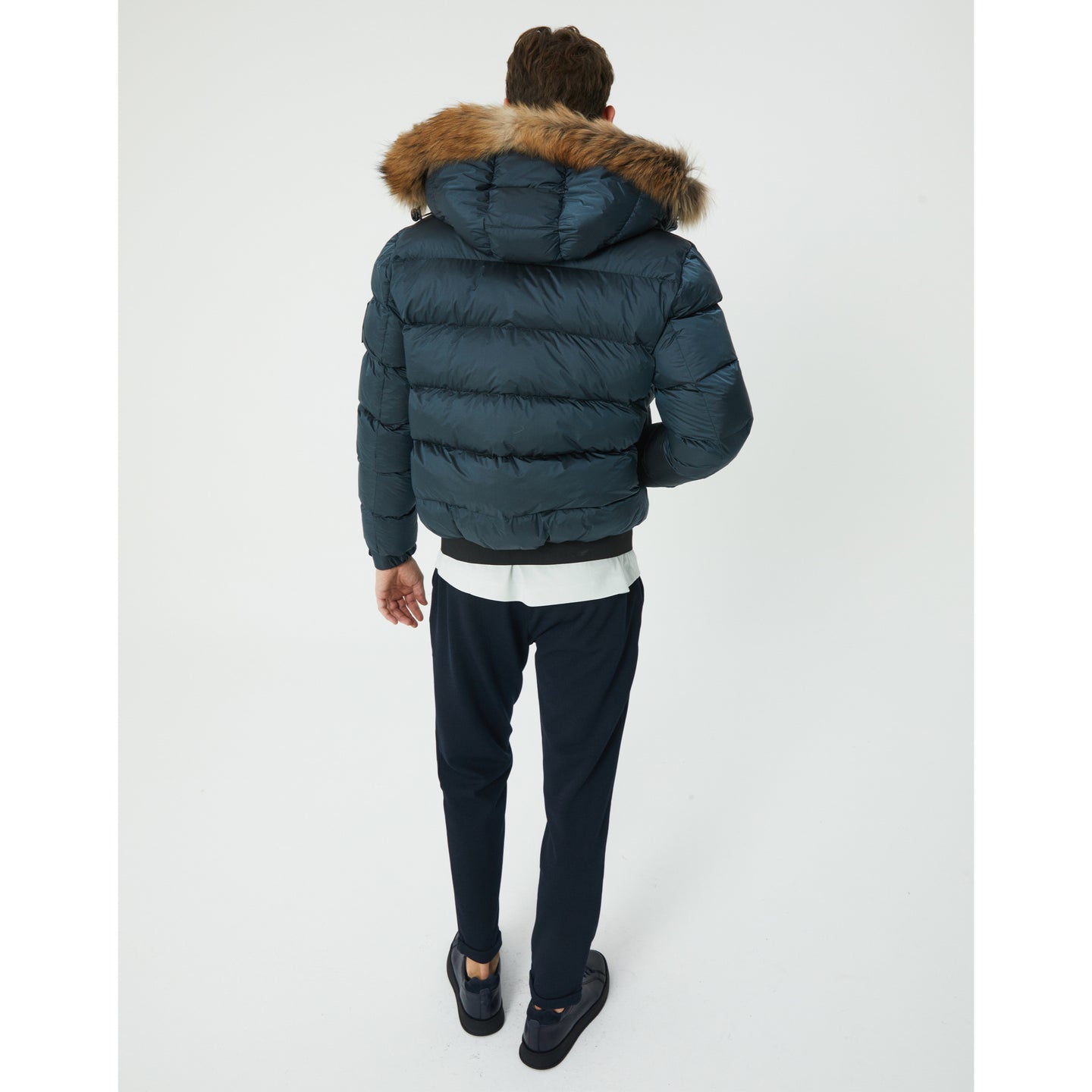 Petroleum Goose Down Short Parka